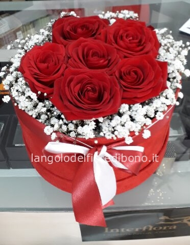 "FLOWER BOX" Con rose fresche