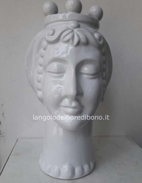 VASO VOLTO FRANGIPANI BIANCO 36X21X21