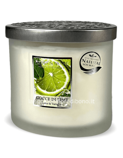 HEART & HOME CANDELA PROFUMATA 230g 2 STOPPINI "GOCCE DI LIME"