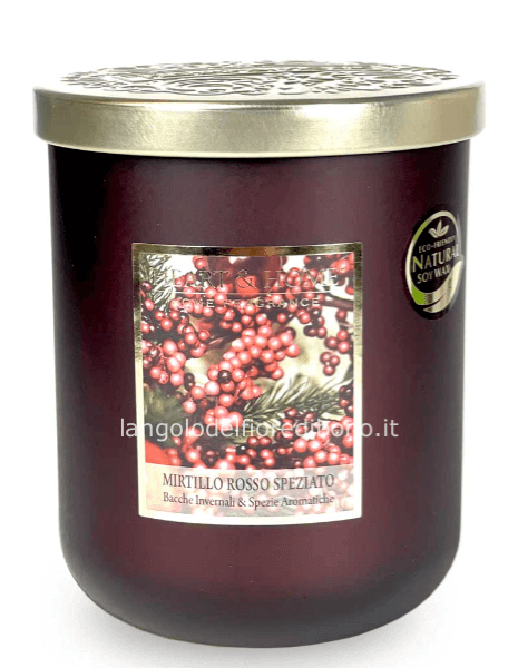 HEART & HOME CANDELA PROFUMATA 340g "MIRTILLO ROSSO SPEZIATO"