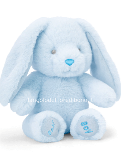 "KEEL TOYS" PELUCHE BABY BOY BUNNY 16cm (ecosostenibile)