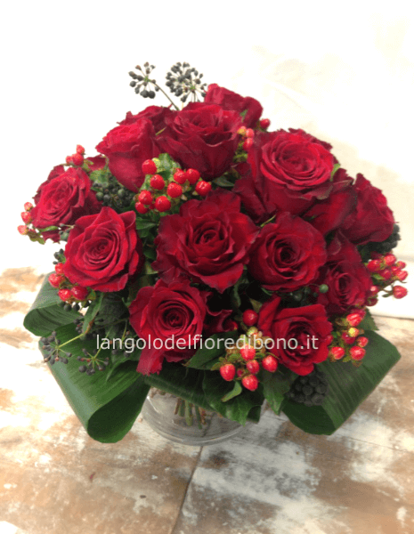 13 ROSE ROSSE OLANDA E BACCHE